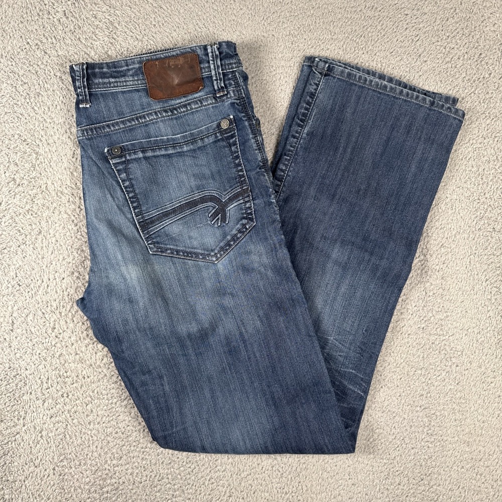 Mavi Jeans Mens 36x36 (38x36) Straight Leg Relaxed Fit Dark Wash Mid Rise Matt